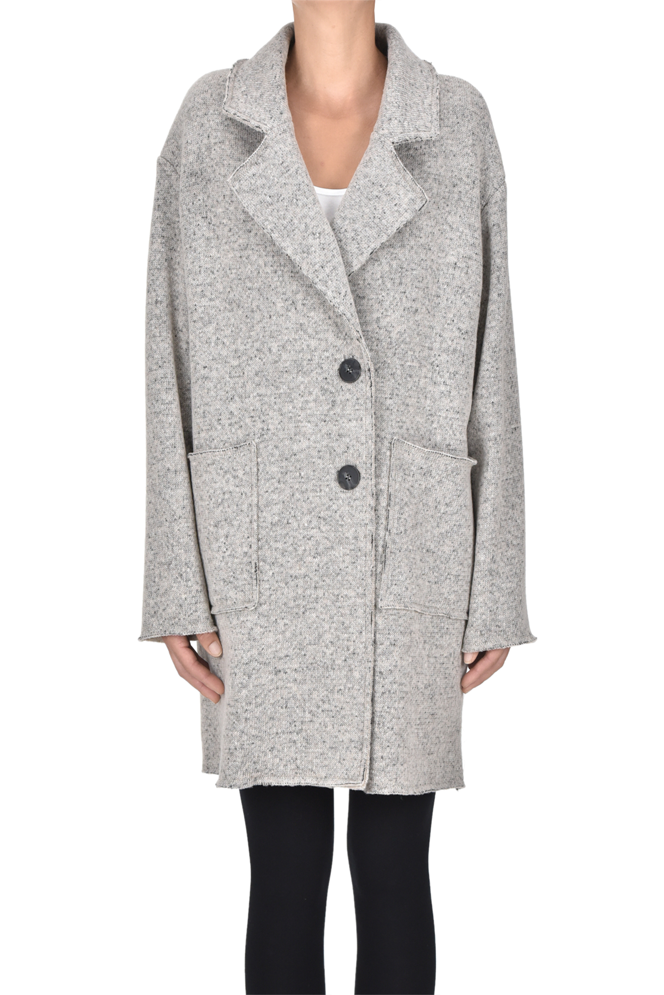 Cappotto in maglia melange