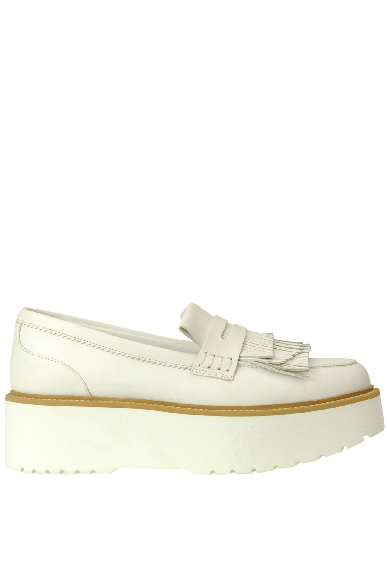 Hogan Platform Fringed Loafers In White