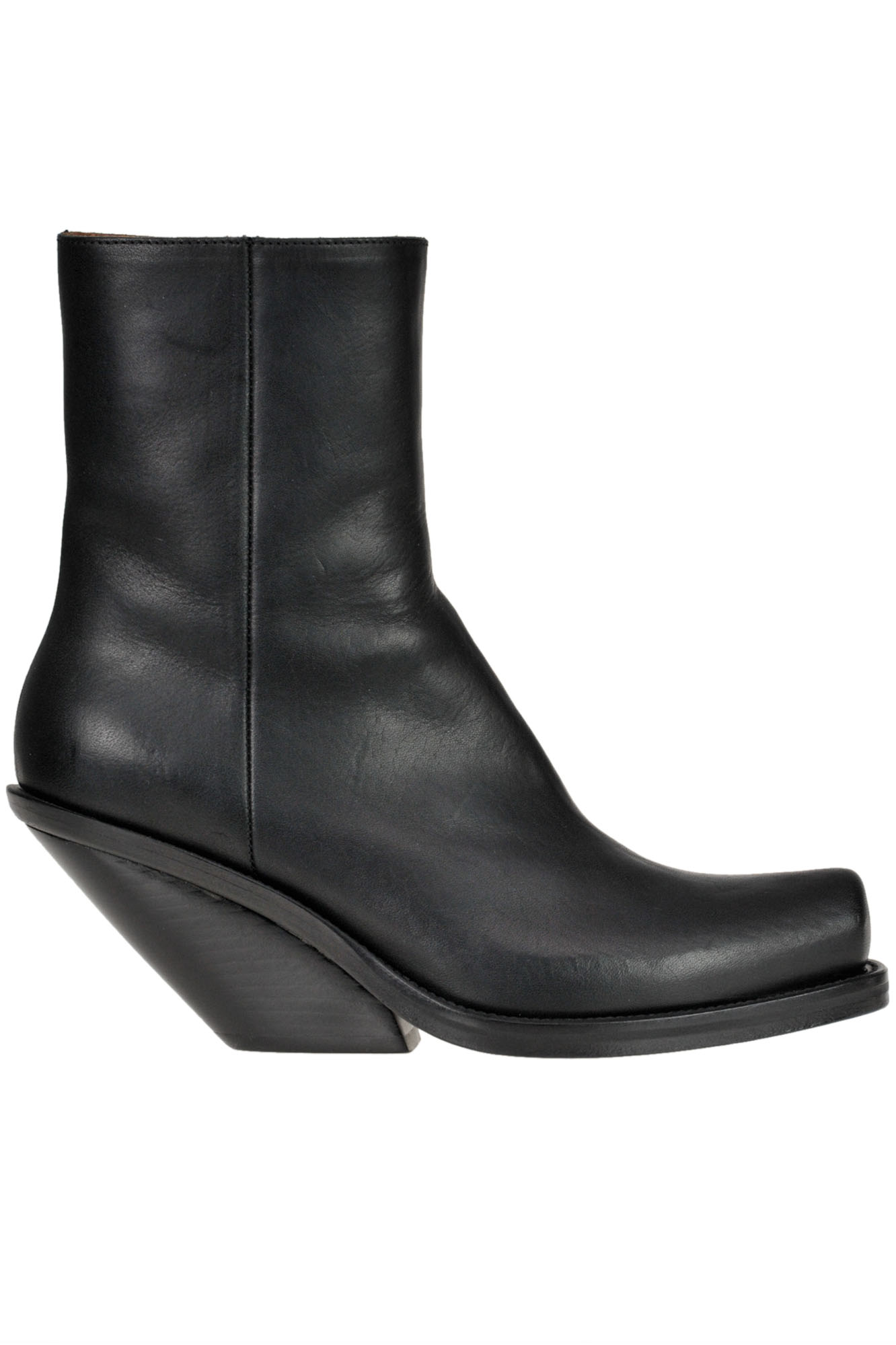 Vetements Cowboy Leather Ankle Boots In Black