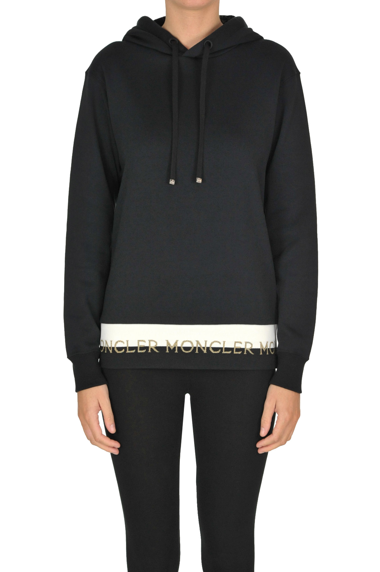 Moncler Hooded Sweatshirt In Black