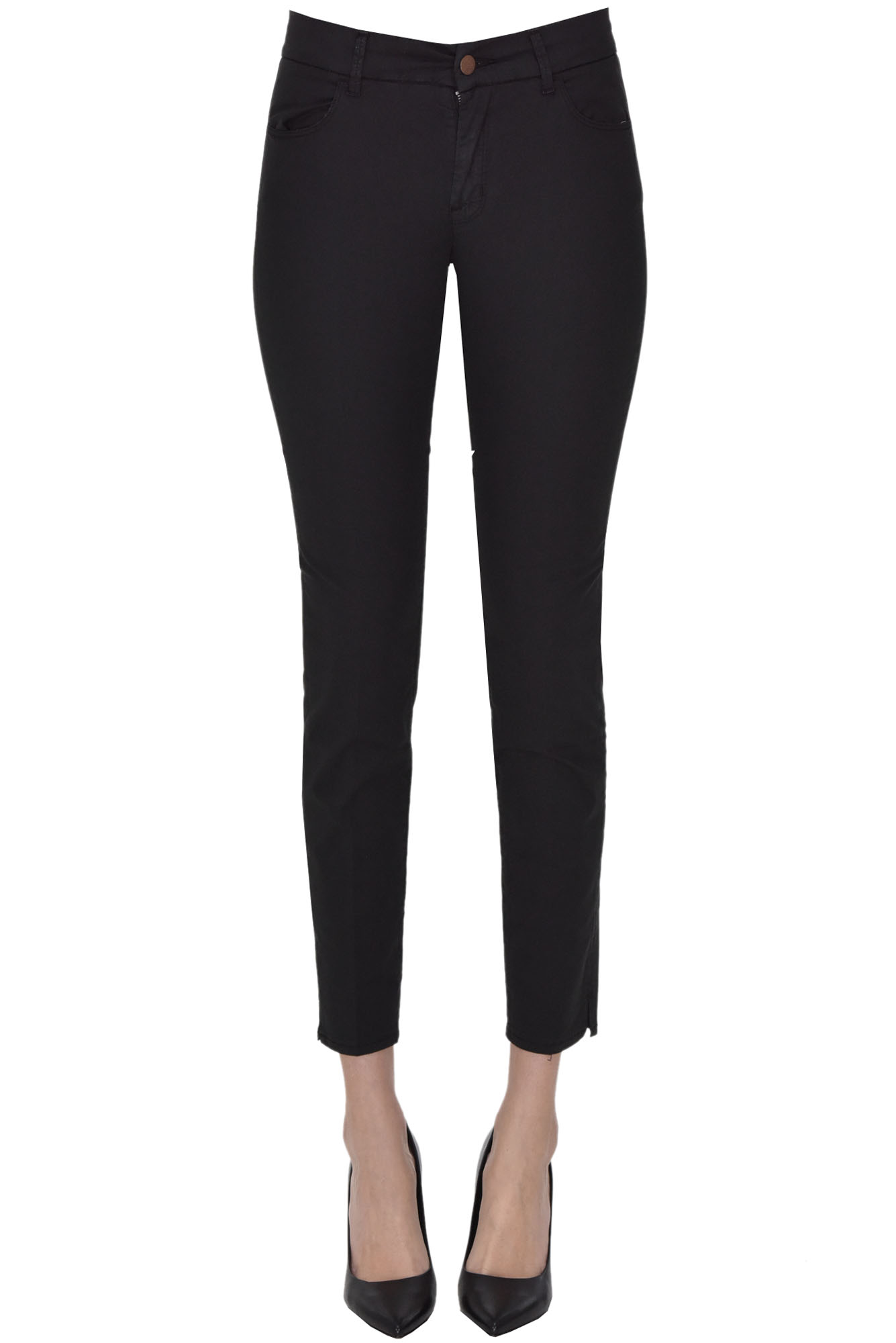Cotton and modal skinny trousers