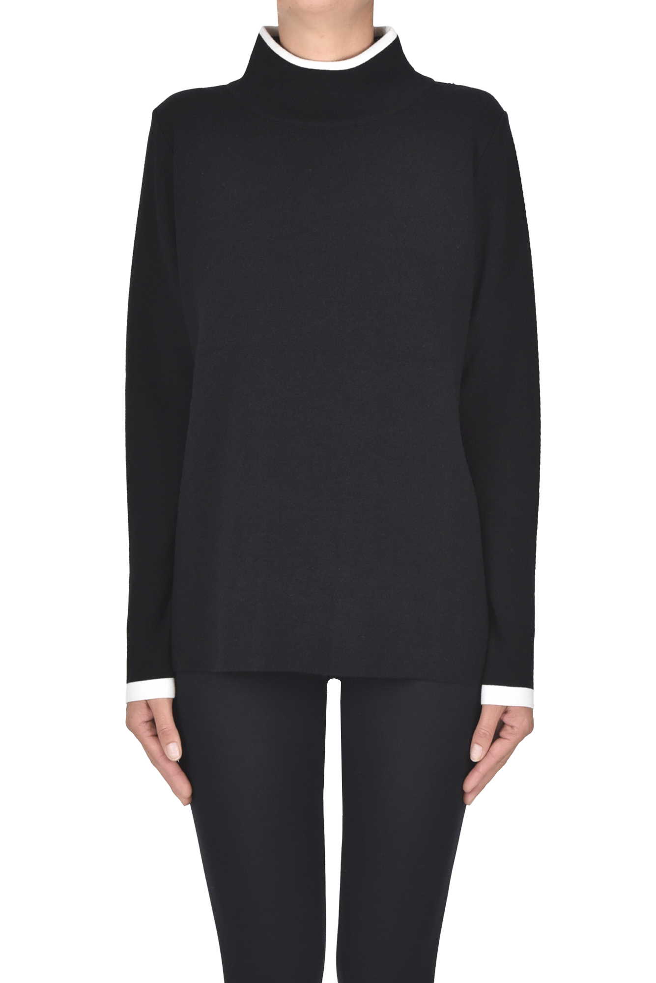 Pullover con profili a contrasto