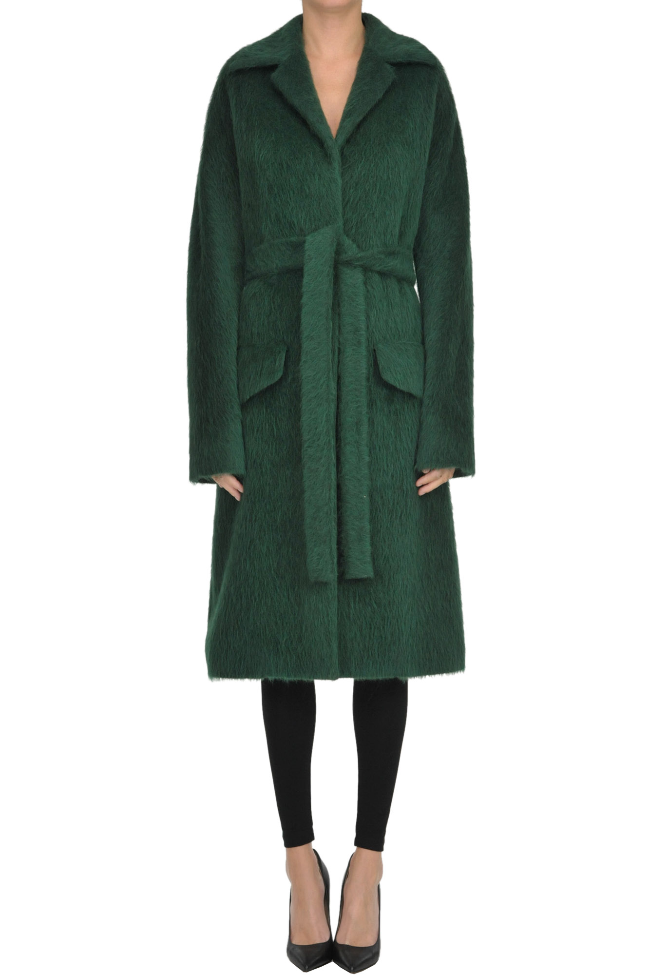 Rochas Alpaca-blend Coat In Dark Green