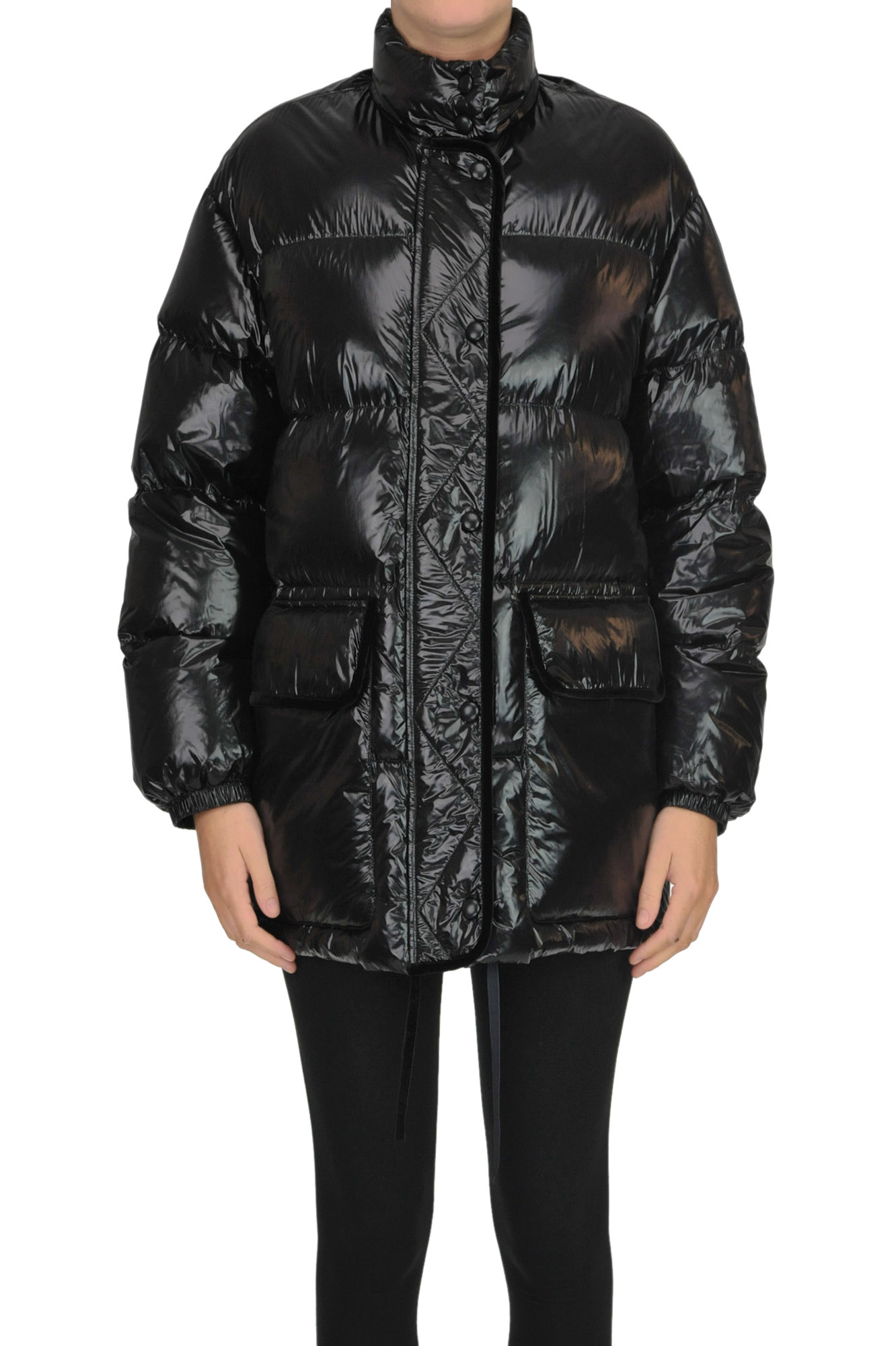 Red Valentino Oversized Quilted Down Jacket In Black