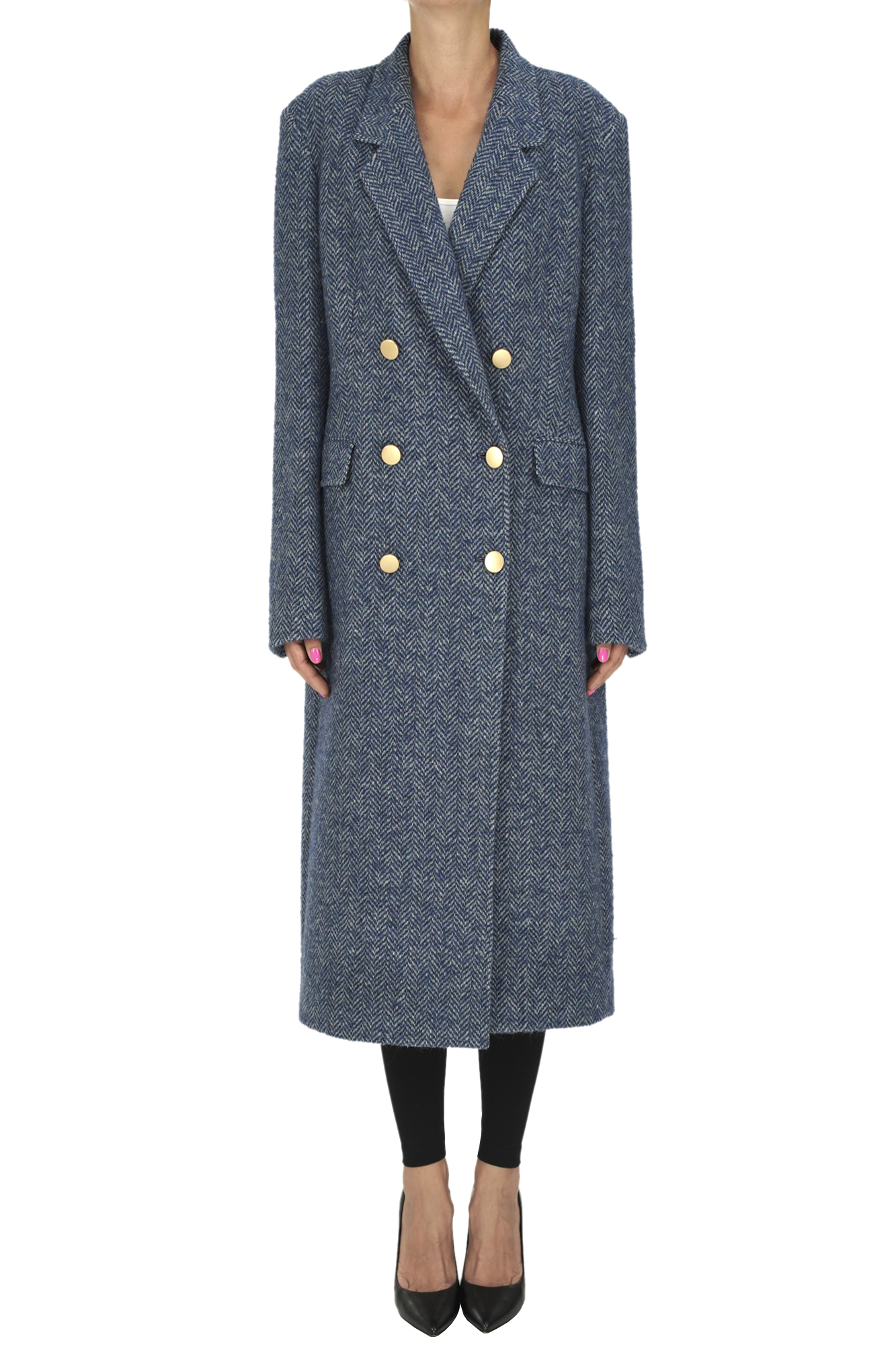 Tagliatore Meryl Double-breasted Coat In Blue