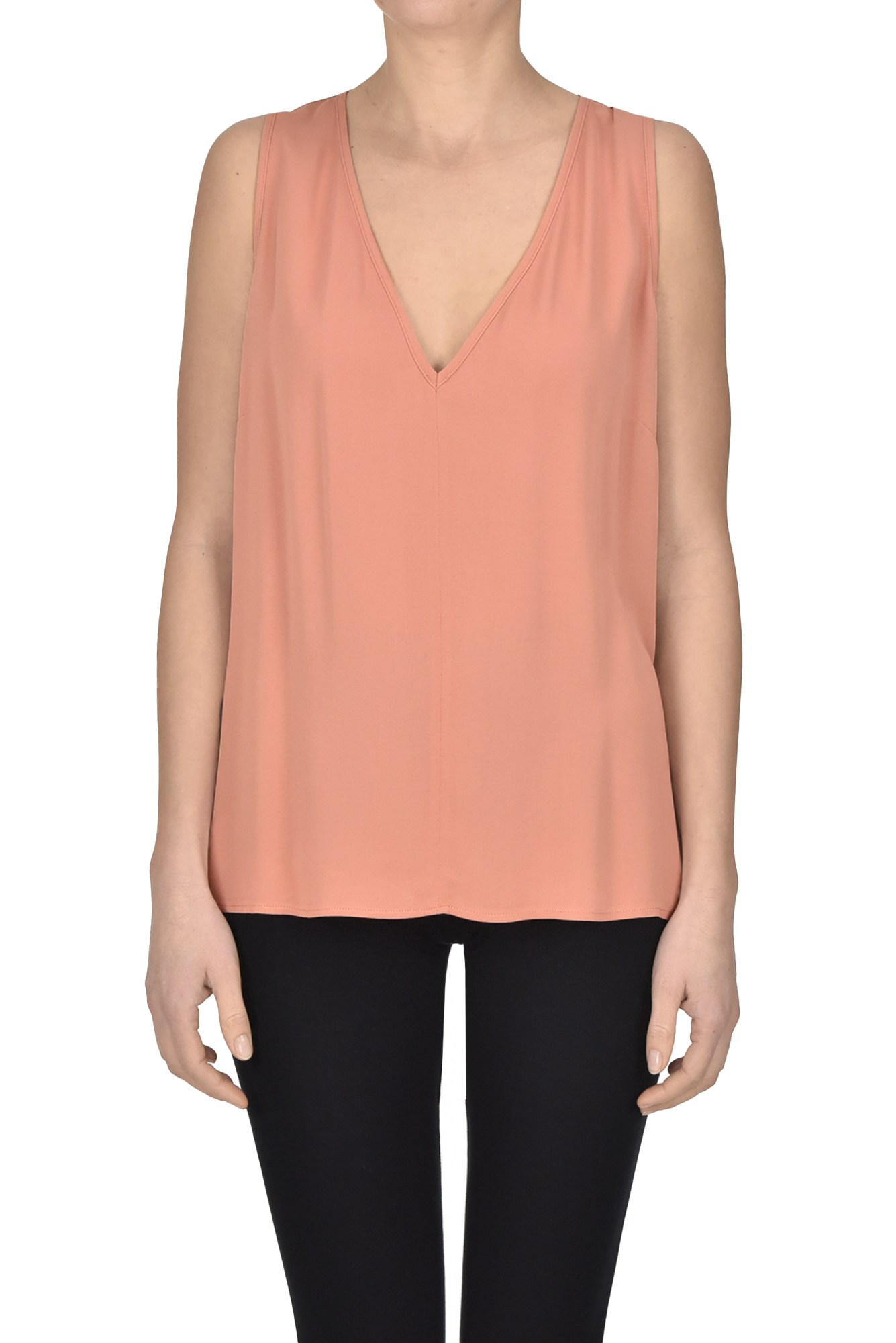 Shop Forte Forte Crepè Tank Top In Dark Pink