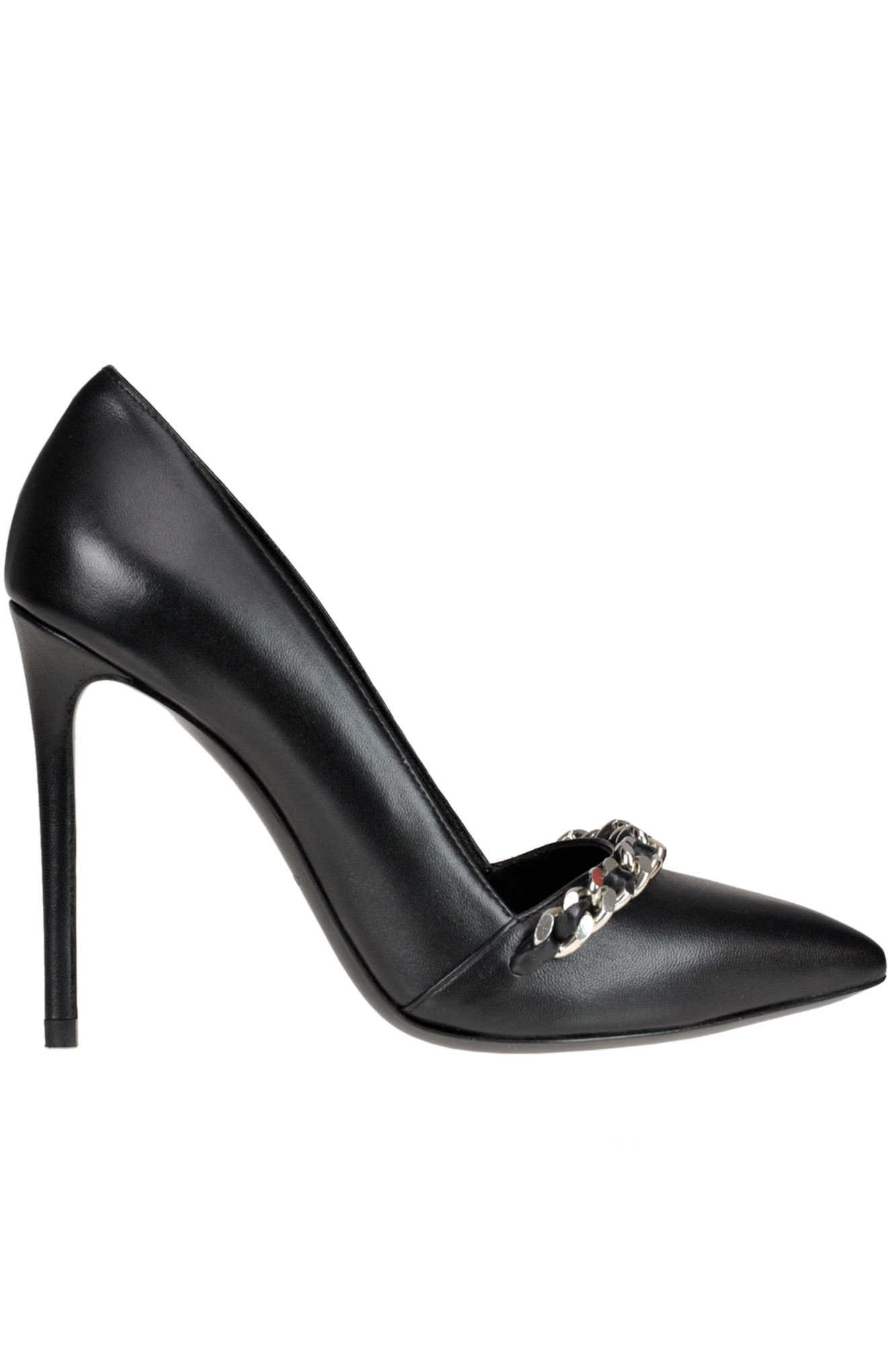 Marc Ellis Leather Pumps With Metal Chain In Black