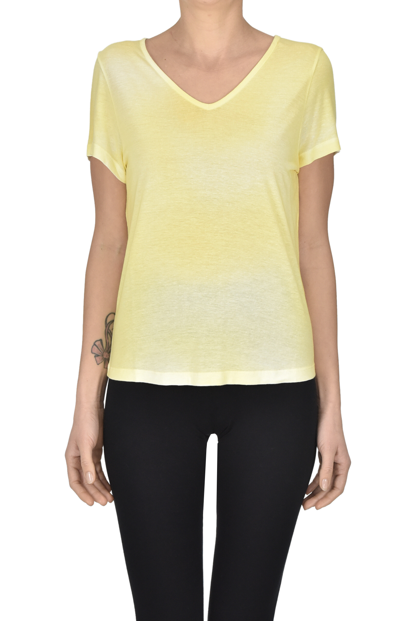 Base Milano Spray Art T-shirt In Yellow