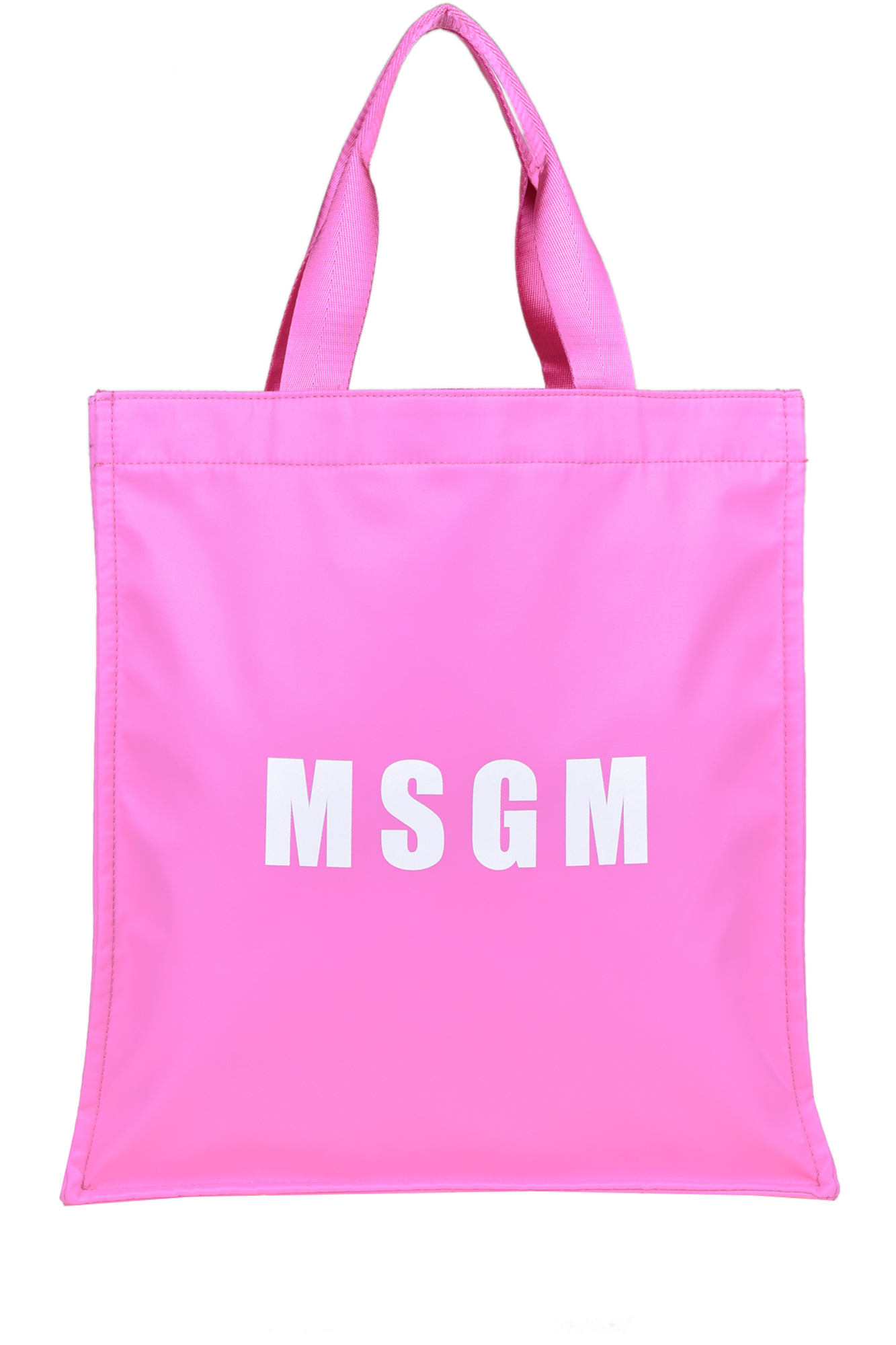 Msgm Nylon Shopping Bag In Shocking Pink