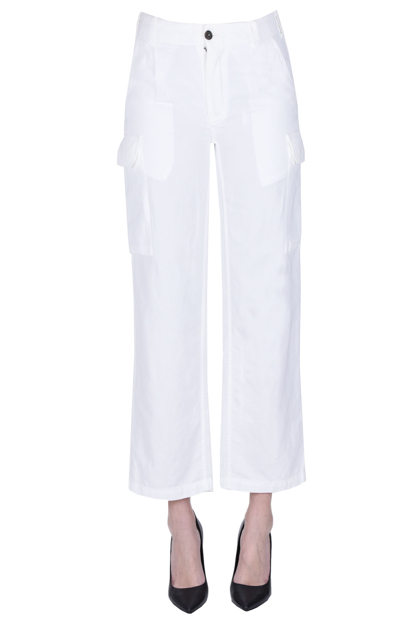 Shop Nili Lotan Cargo Trousers In White