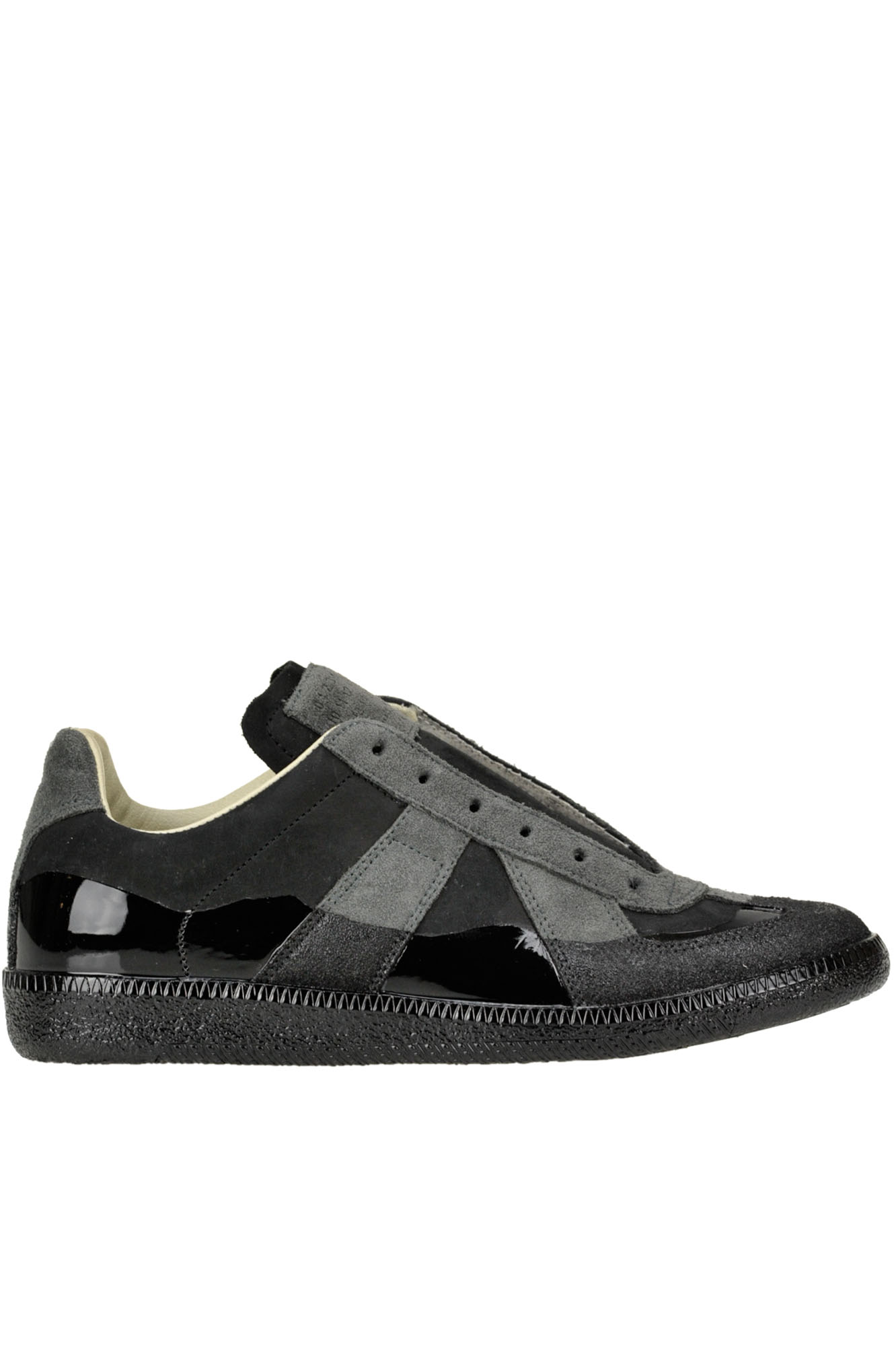 Maison Margiela Suede Slip-on Sneakers In Black