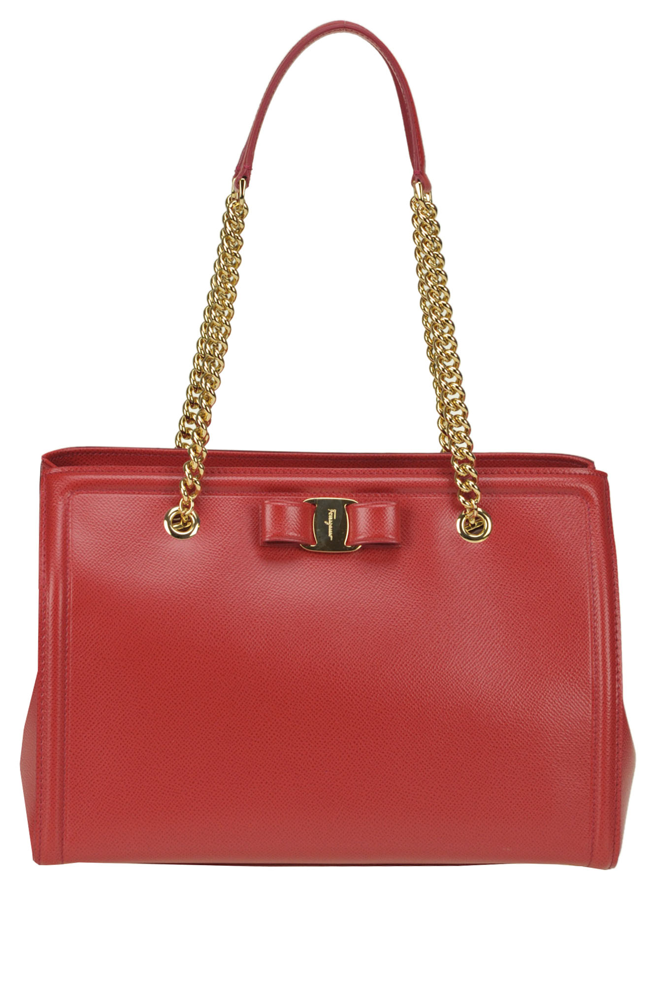 Ferragamo Melike Leather Bag In Red