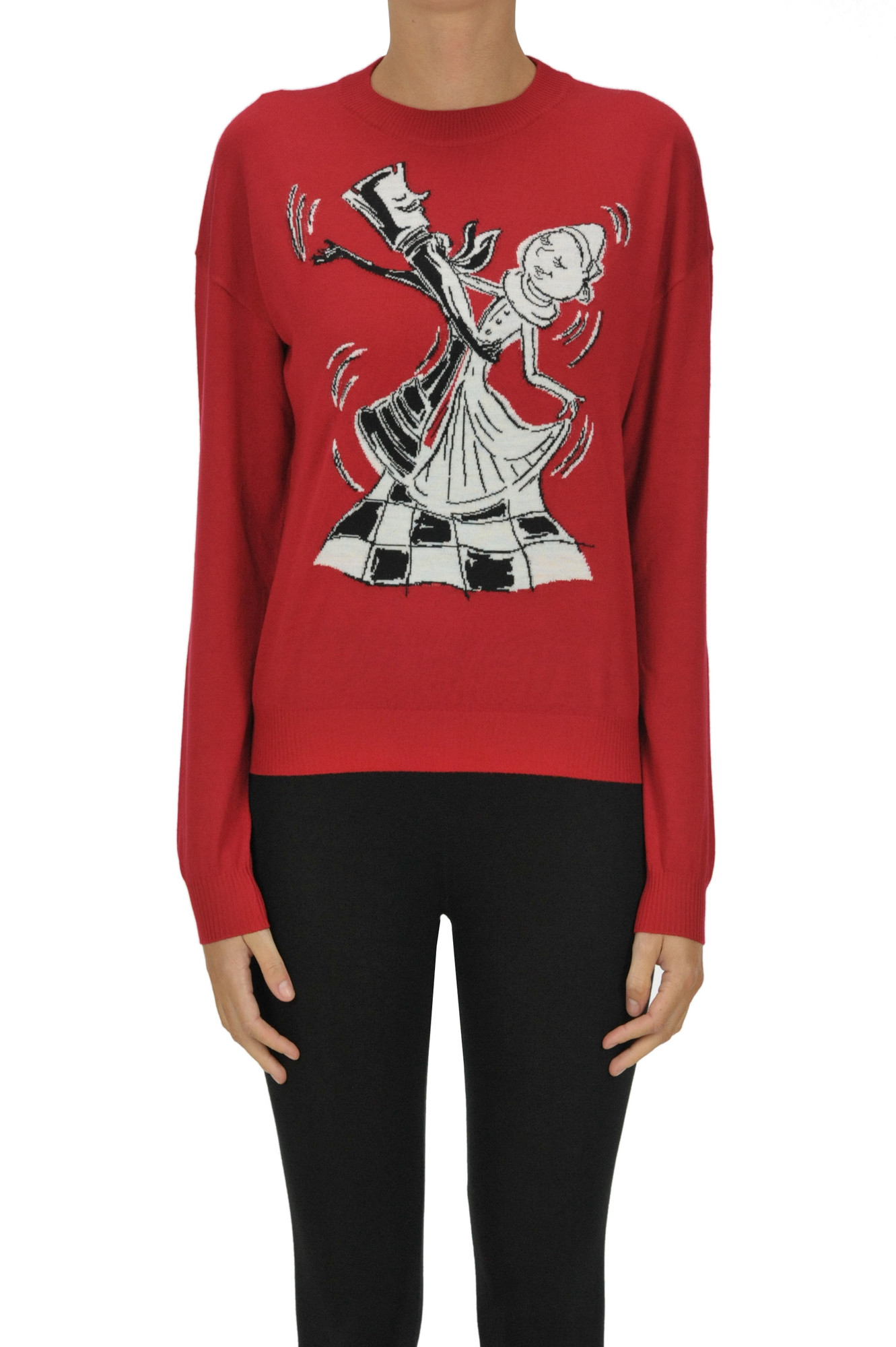 Moschino Boutique Printed Pullover In Red