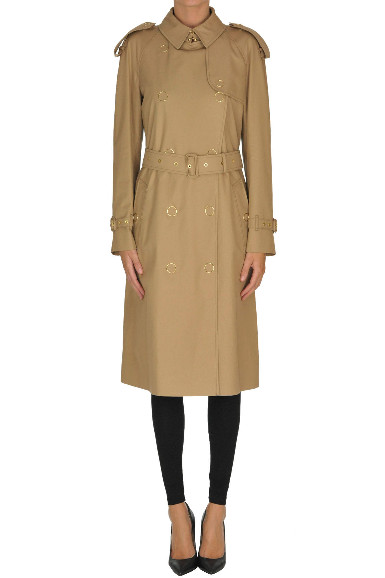 Burberry Cotton Trench Coat In Light Brown