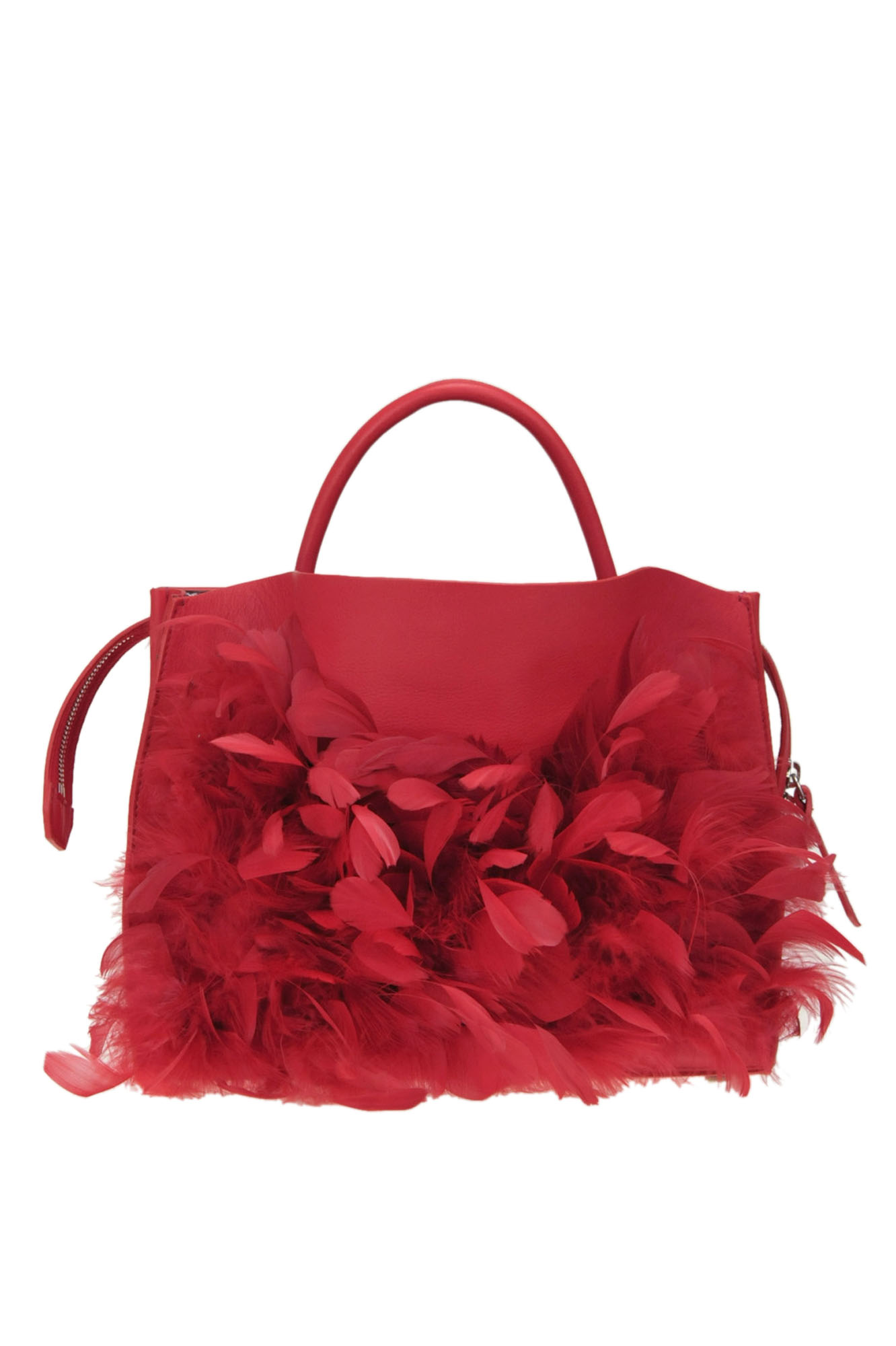 CARDITOSALE LEATHER BAG WITH FEATHERS