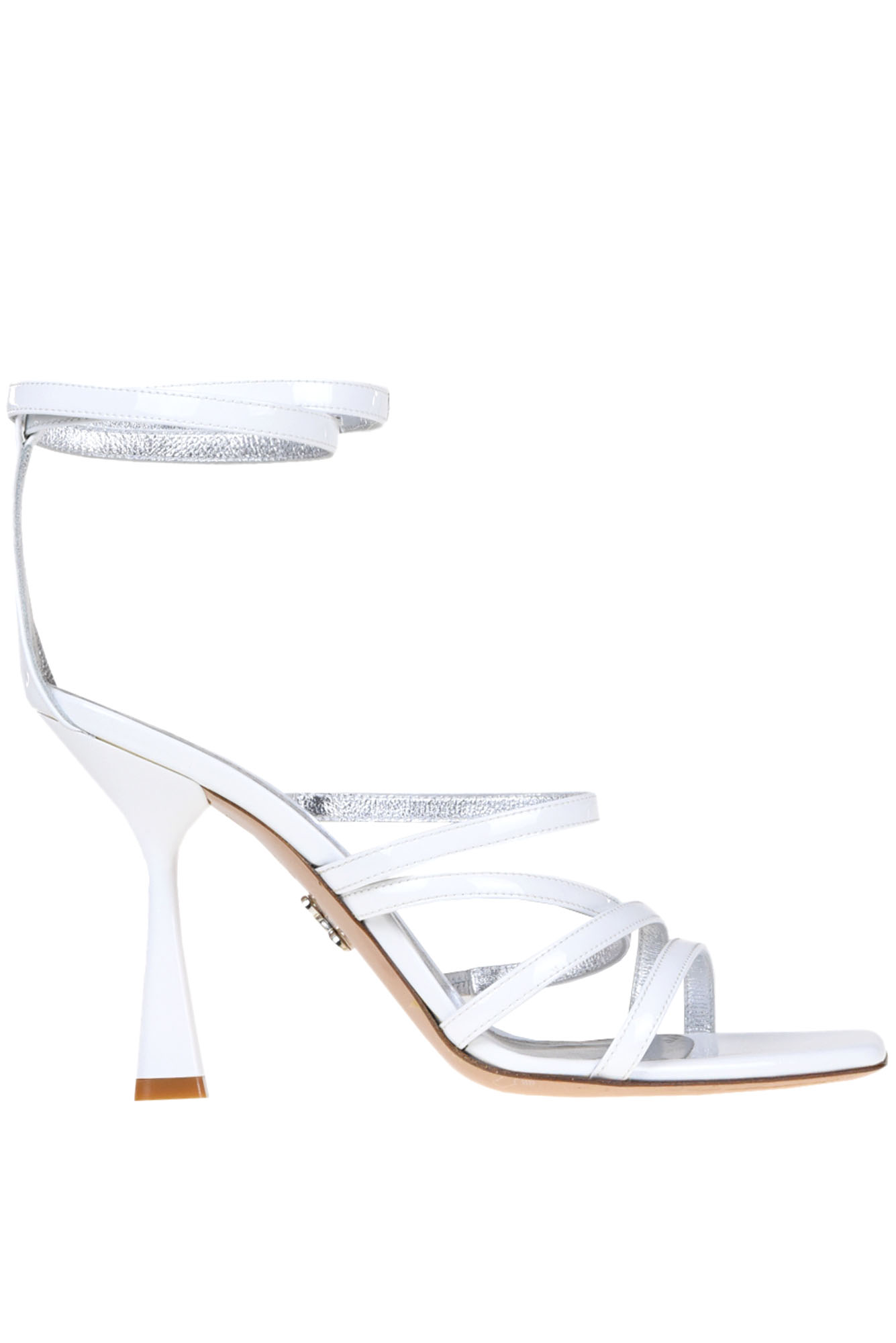 Shop Sergio Levantesi Tally Patent Leather Sandals In White