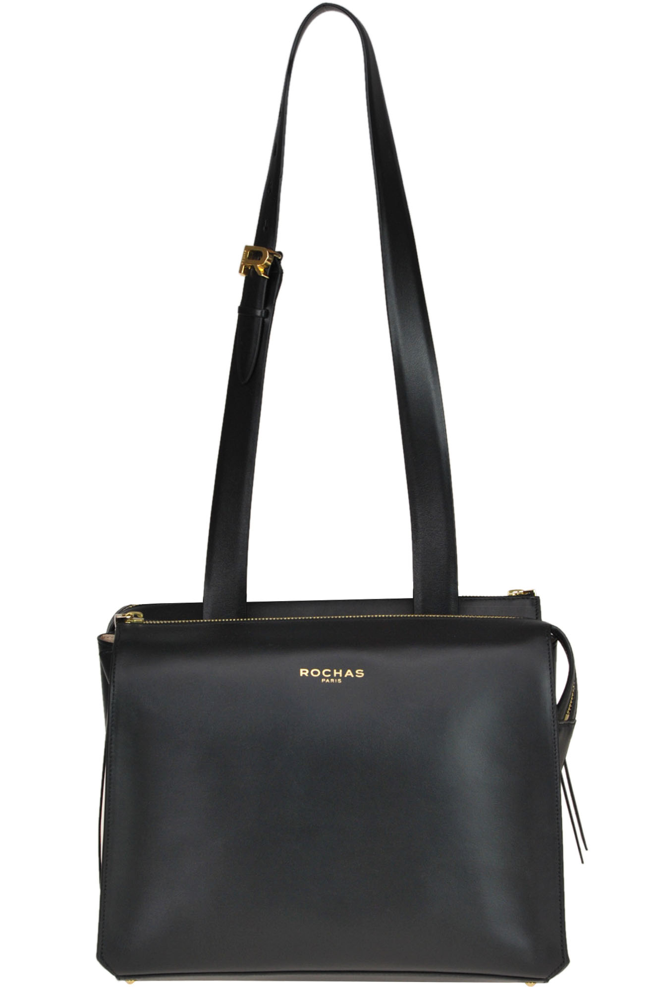 Rochas Double Me Leather Bag In Black