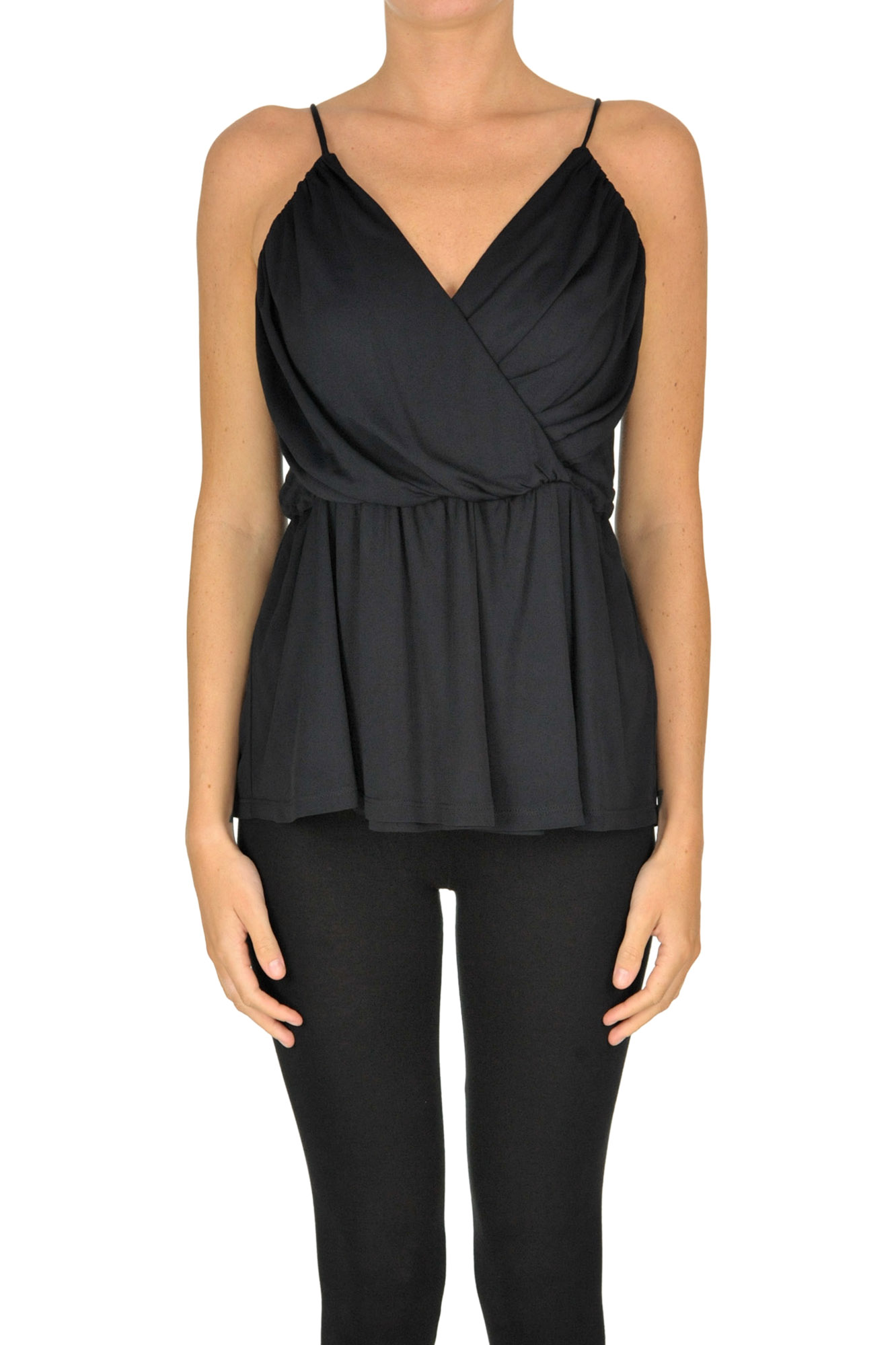 MSGM DRAPED VISCOSE TOP