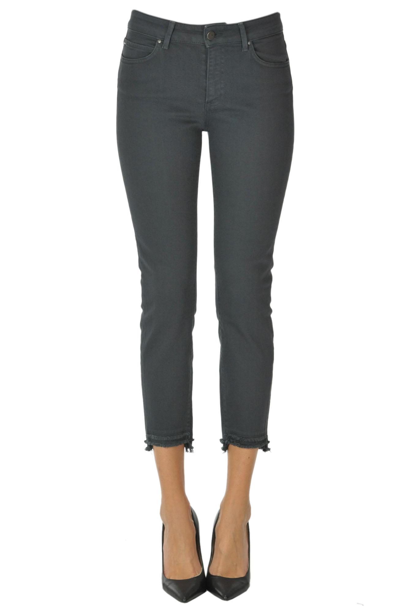 Atelier Cigala's Cropped Skinny Jeans In Charcoal