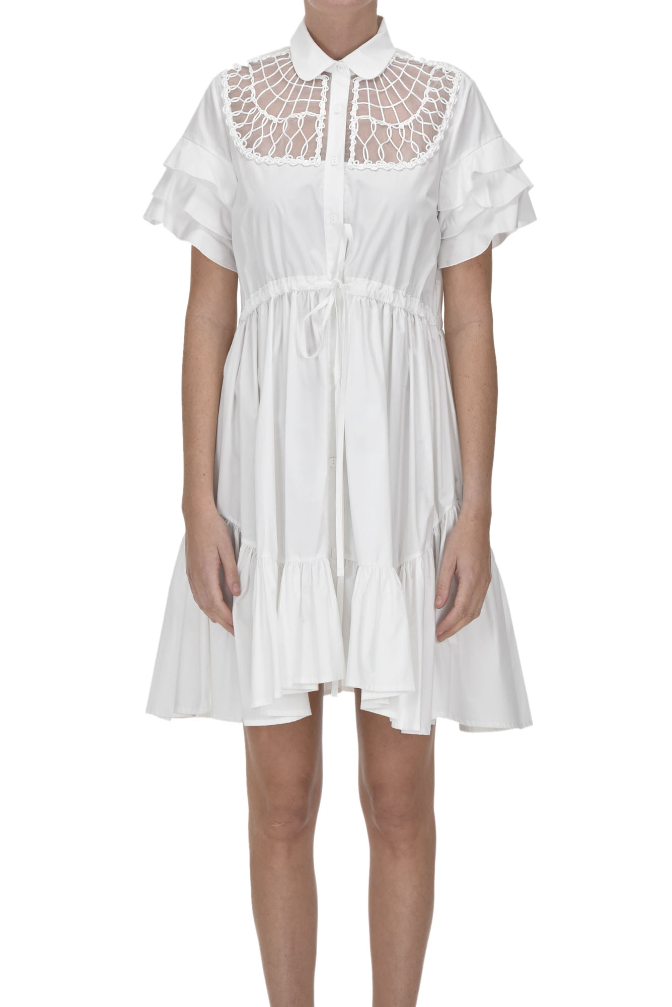 Milva Mi Cotton Shirt Dress In White