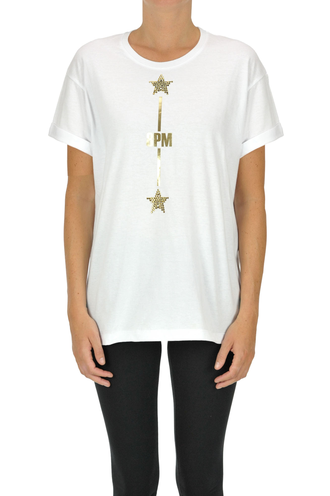 8pm Embellished T-shirt In White