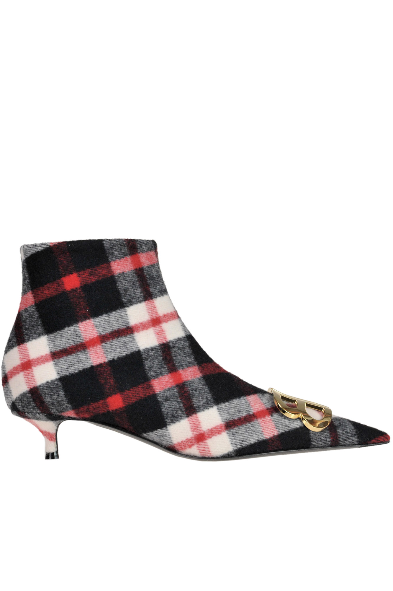 Balenciaga Bb Checked Print Fabric Ankle-boots In Multicoloured