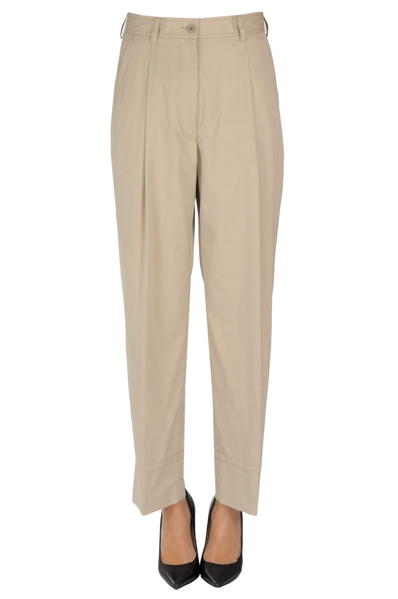Pointe cotton trousers