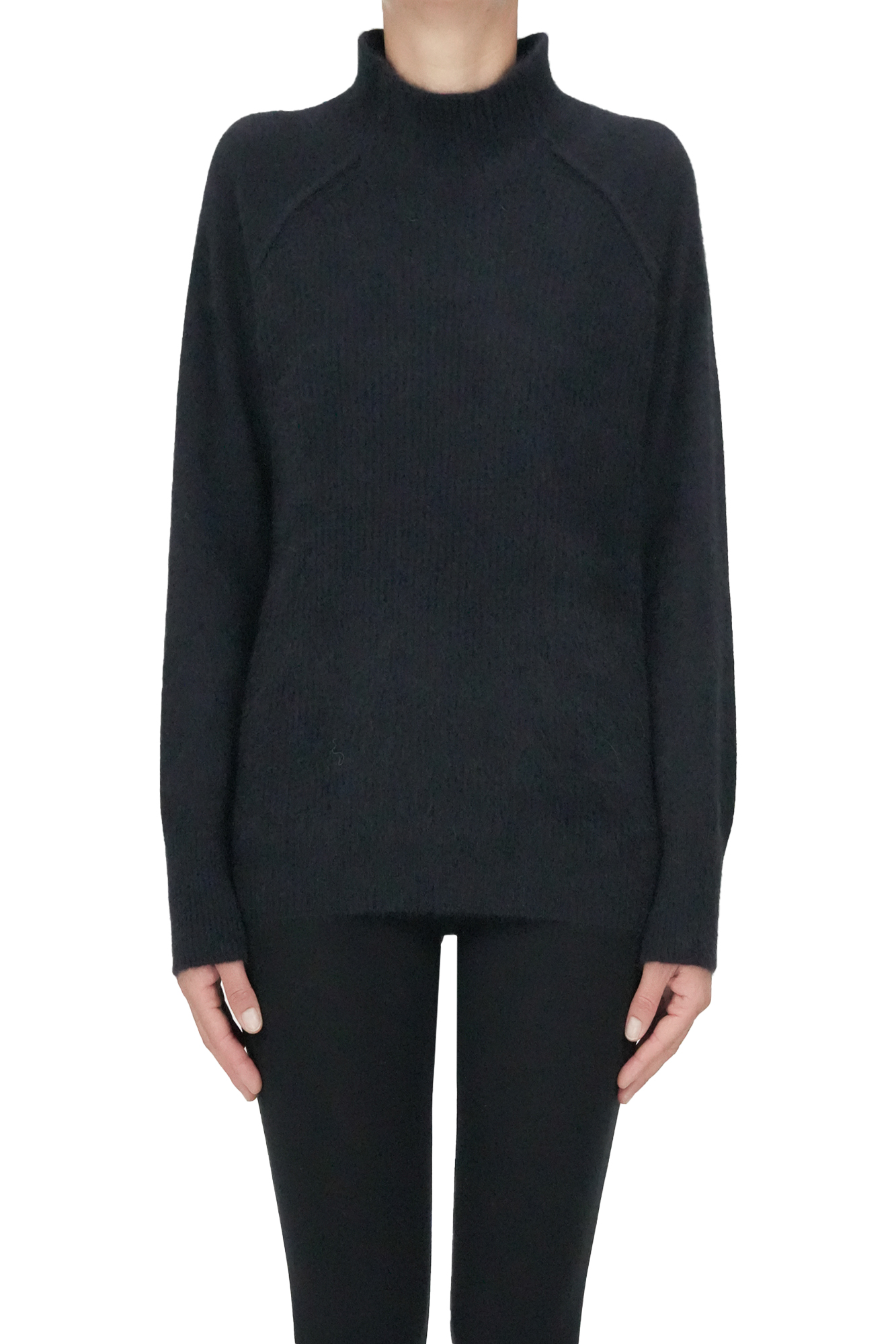 Treat Ribbed Fur Knit Pullover In Multi