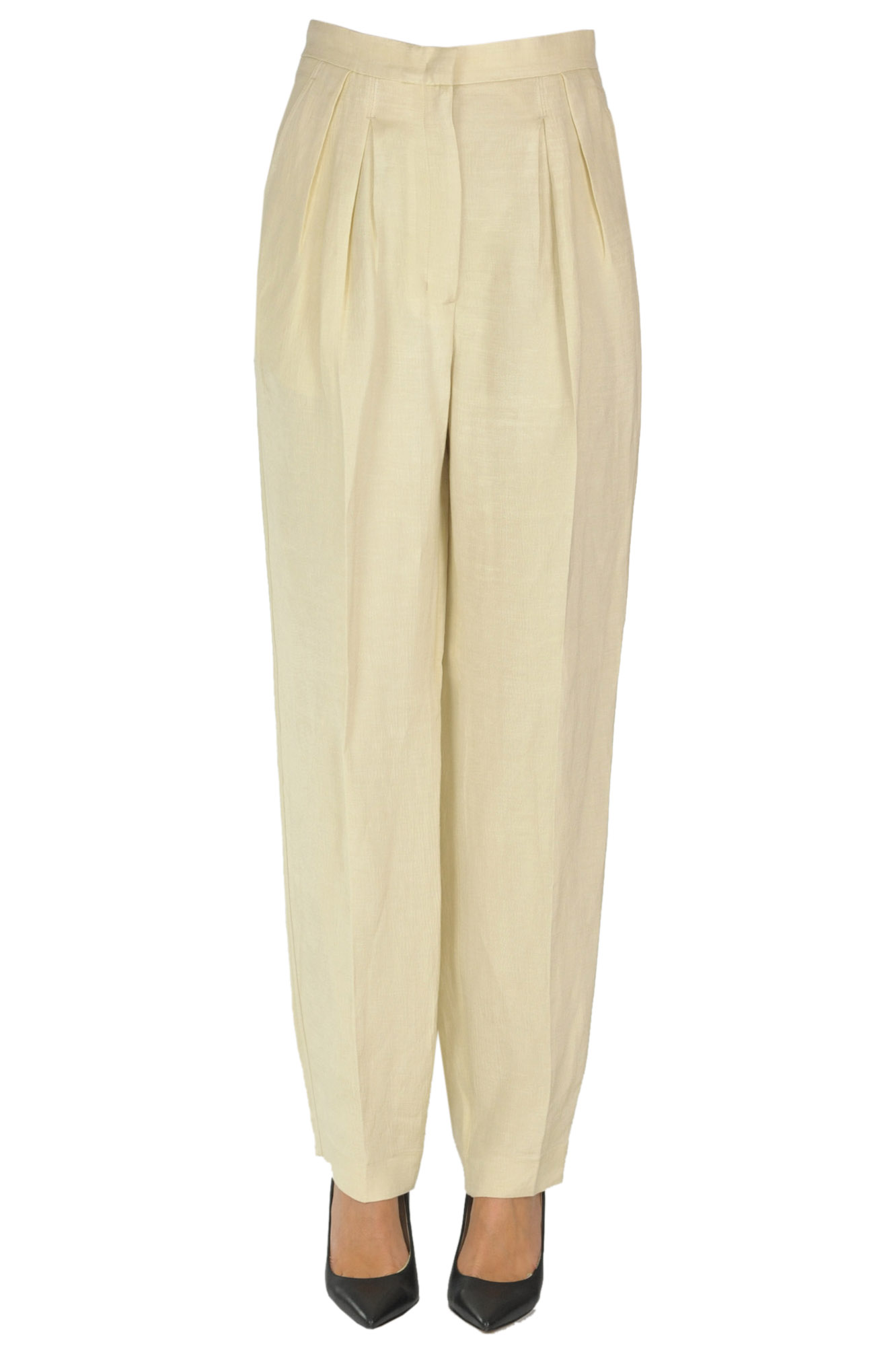 Shimmering fabric trousers