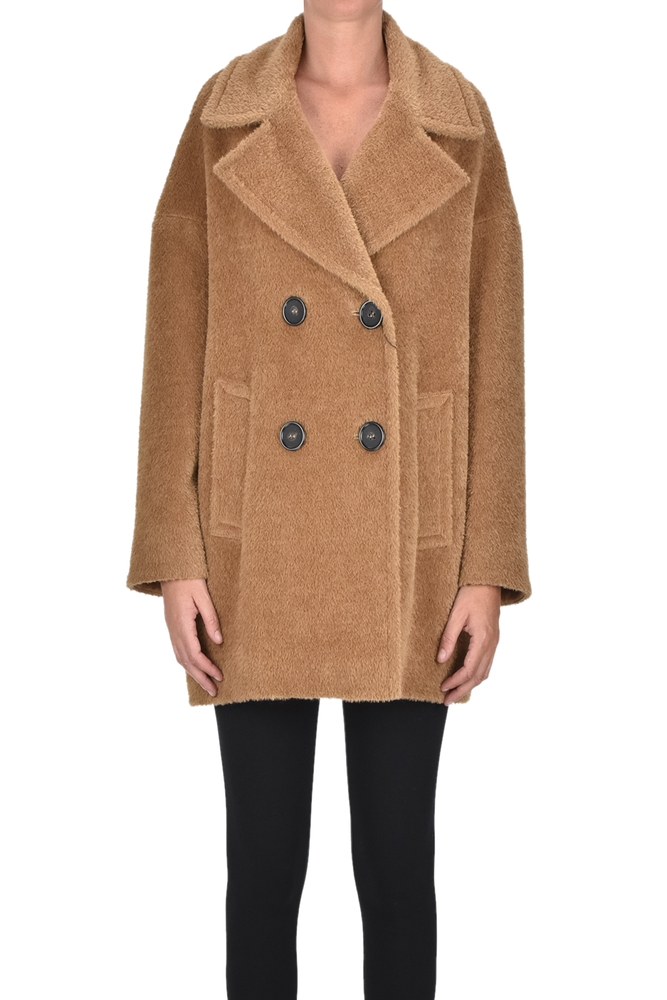 Cinzia Rocca Double-breasted Coat In Brown