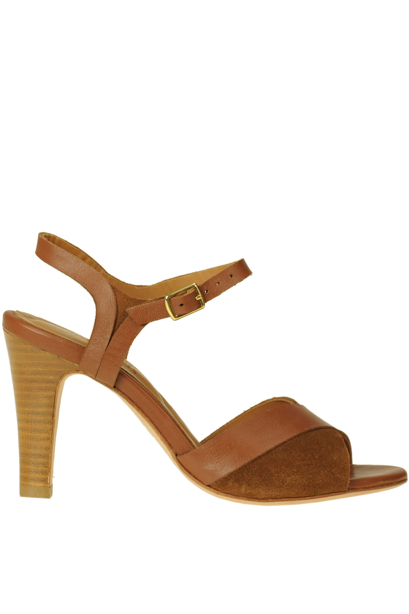 ANTHOLOGY PARIS LEATHER AND SUEDE SANDALS