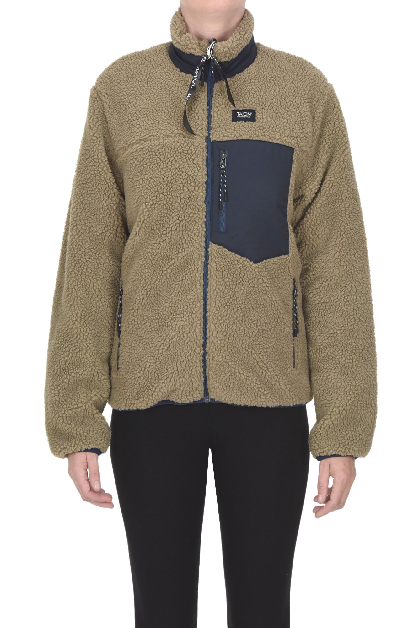 Shop Taion Reversible Teddy Down Jacket In Dove-grey