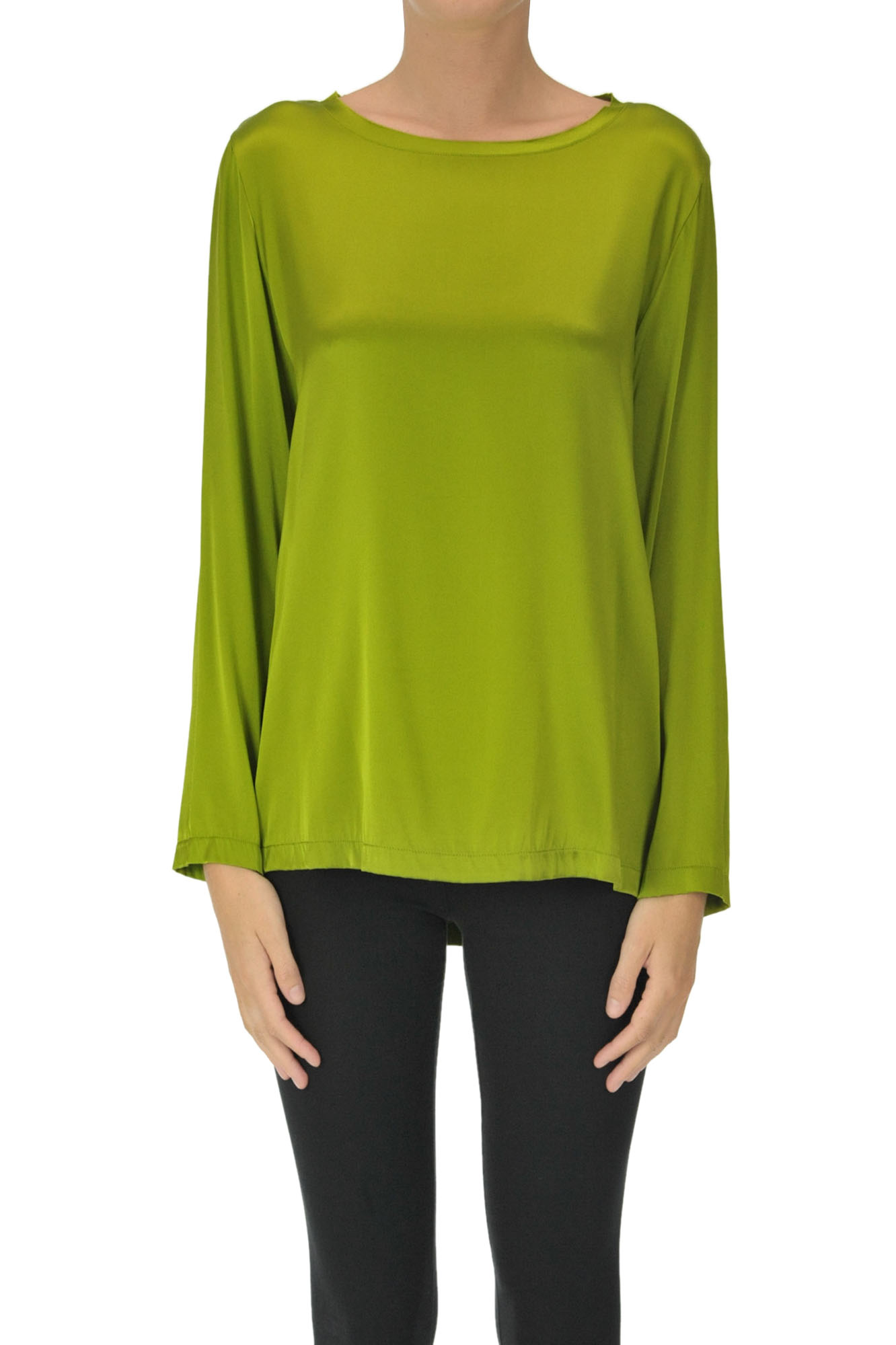 Shirt C-zero Silk Blouse In Green