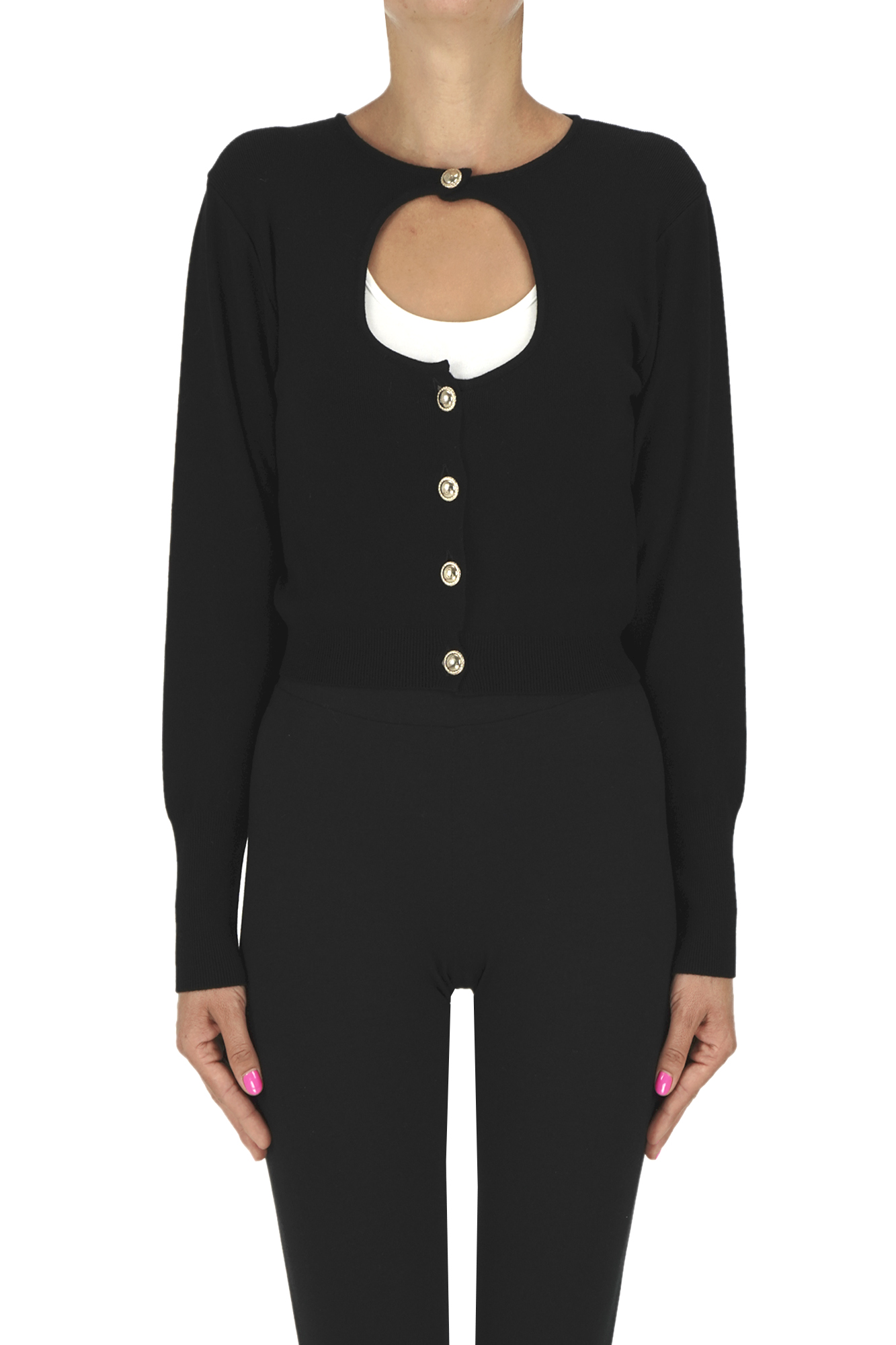 Simona Corsellini Viscose-blend Cardigan In Black