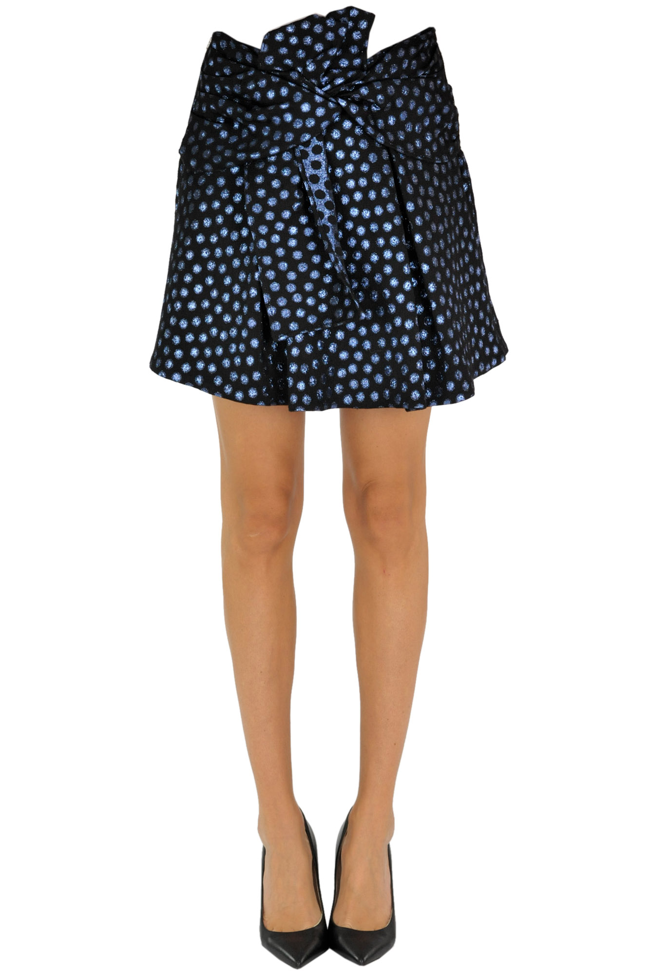 Dondup Polka Dot Print Mini Skirt In Navy Blue