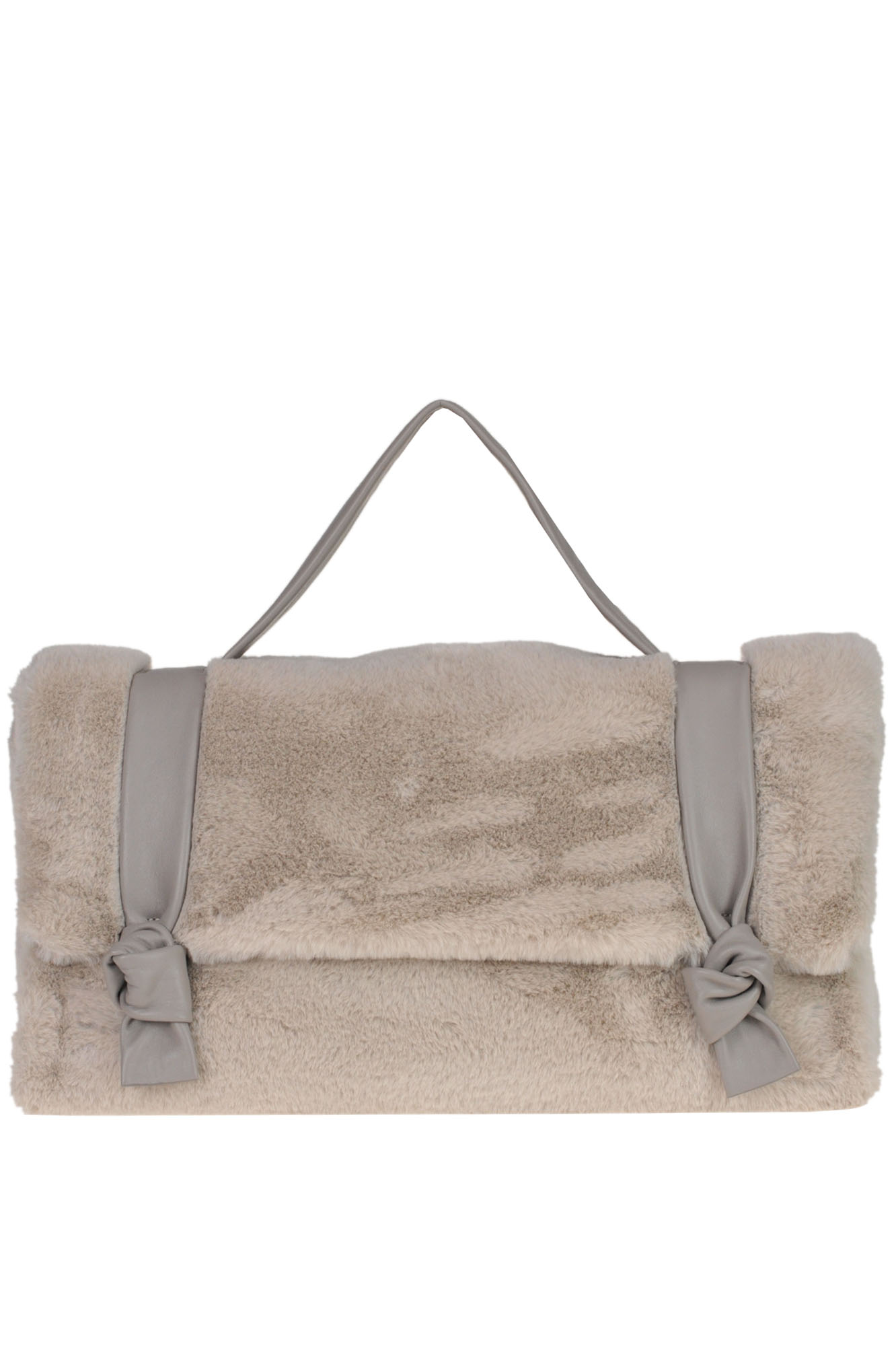 Orciani Bella Bag With Ecofur In Dove-grey