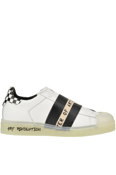 Shop Moa Master Of Arts Leather Slip-on Sneakers In White