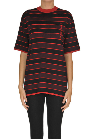 Shop Givenchy Striped Viscose Pullover In Multicoloured