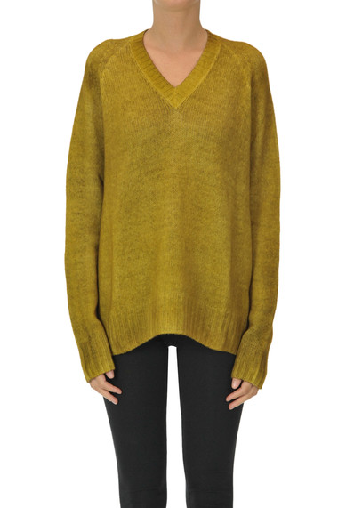 Shop Aragona Blended Effect Knit Pullover In Mustard