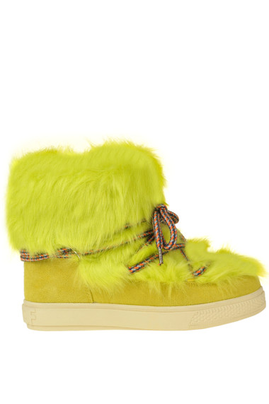 COLORS OF CALIFORNIA PADDED ANKLE-BOOTS WITH ECOFUR