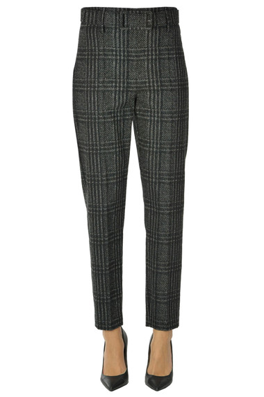 D-EXTERIOR CHECKED PRINT TROUSERS