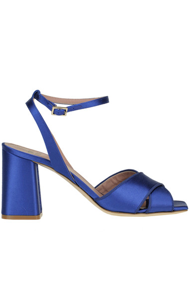 Gianna Meliani Satin Sandals In Blue