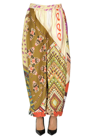 Chloé Printed Silk Trousers In Multicoloured