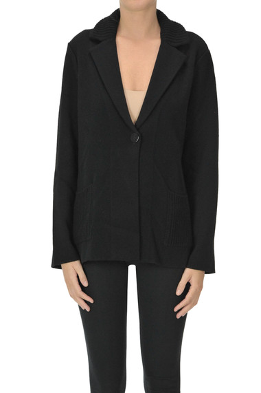 Shop Anneclaire Blazer Style Cardigan In Black