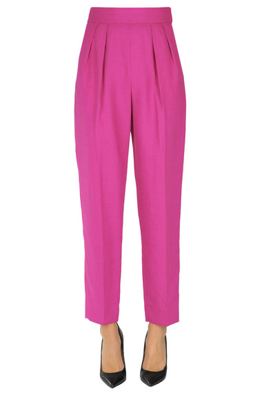 Shop Theory Linen Trousers In Fuxia