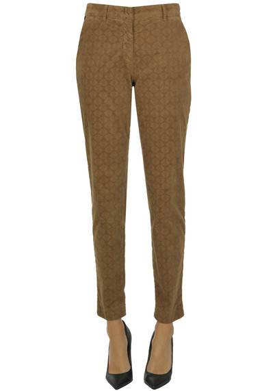 Shop Mason's Printed Velvet Trousers In Light Brown