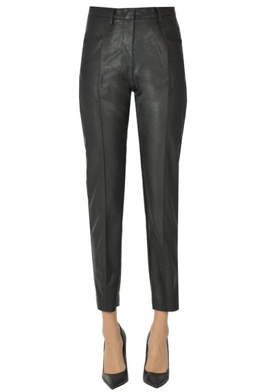 Shop 8pm Eco-leather Trousers In Black