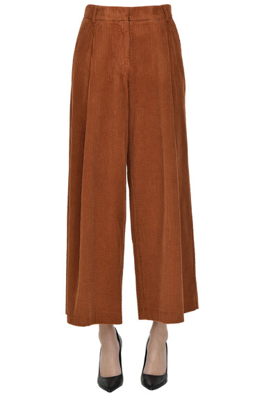Pantaloni cropped in velluto a costine Glamest Donna Abbigliamento Pantaloni e jeans Pantaloni Pantaloni in velluto 