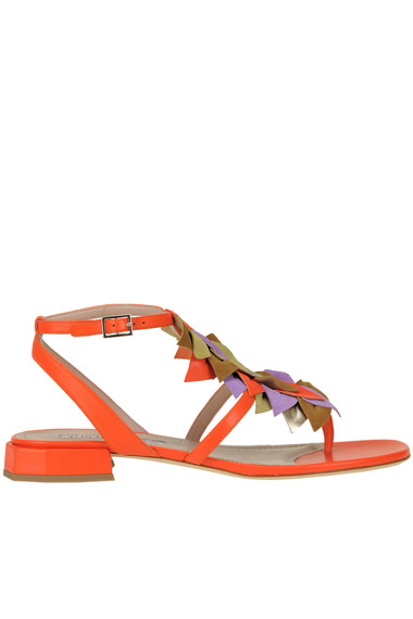 Alberto Gozzi Leather Sandals In Orange