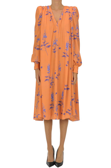 Dries Van Noten Oversized Flower Crepe Dress Buy Online On Glamest Com Glamest Com Online Designer Fashion Outlet
